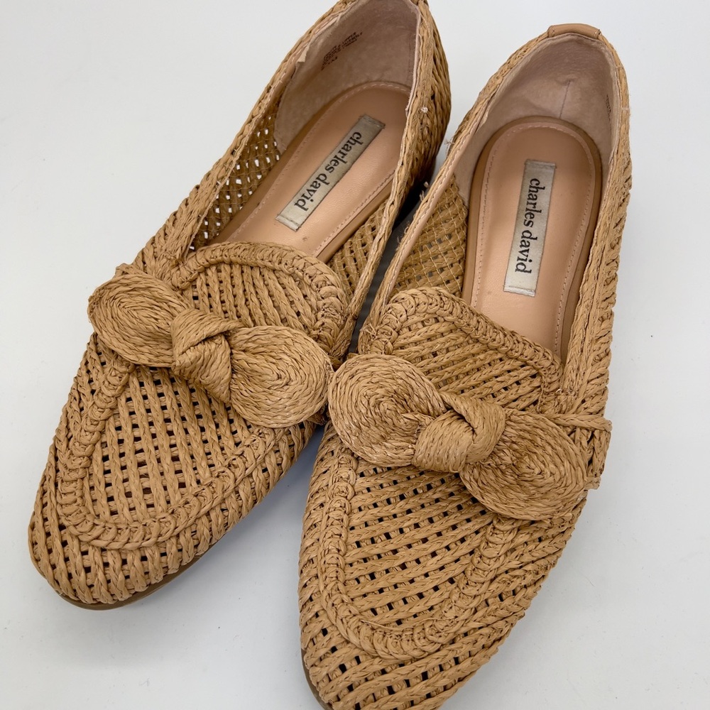 Charles David Woven Knot Slip-On Loafers in Tan